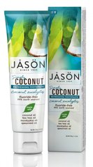 Зубная паста без фтора Освежающая с маслом кокоса и эвкалипта SimplyCoconut, 119 г, Jason Natural Cosmetics