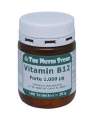 Витамин В12 Форте в таблетках, 1000 мг, 180 шт, The Nutri Store, 180 шт