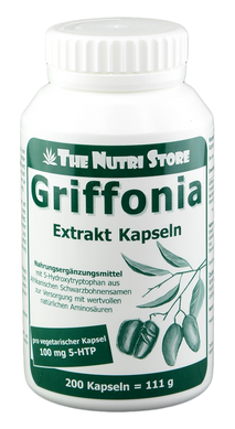 Гріффонія 5-HTP 100 мг, вегетаріанські капсули, 200 шт, The Nutri Store, 200 шт