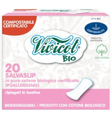 Ежедневные гигиенические прокладки в индивидуальной упаковке, 20 шт, Vivicot Bio, 20 шт