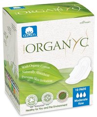 Органические прокладки для умеренных выделений с крылышками в индивидуальной упаковке, 10 шт, Corman Organyc, 10 шт