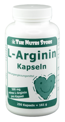 L-Аргинин, 500 мг, в капсулах, 250 шт, The Nutri Store, 250 шт