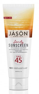 Натуральное солнцезащитное средство для всей семьи SPF 45, Jason Natural Cosmetics