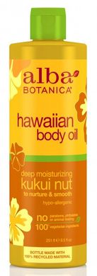 Глубоко увлажняющее массажное масло для тела Гавайское - Орех кукуи, 251 мл, Alba Botanica