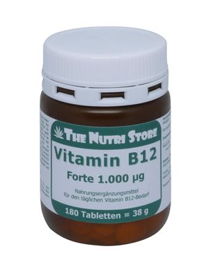 Вітамін В12 Форте у таблетках, 1000 мг, 180 шт, The Nutri Store, 180 шт