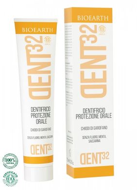 Захисна зубна паста на основі гвоздики Dent32, 75мл, Bioearth