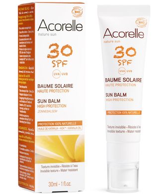 Солнцезащитный бальзам для лица SPF 30 органический, 30 мл, Acorelle