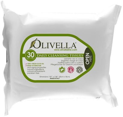 Очищающие салфетки 2в1 для лица и тела, универсальные, 30 шт, Olivella, 30 шт