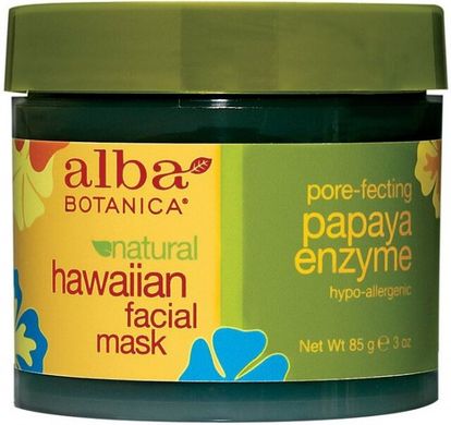 Маска для очищения пор лица с энзимами Гавайская - Папайя, 85 г, Alba Botanica