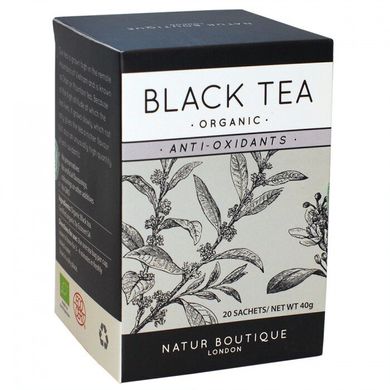 Черный чай органический пакетированный, 20 фильтр-пакетов, Natur Boutique, 20 шт
