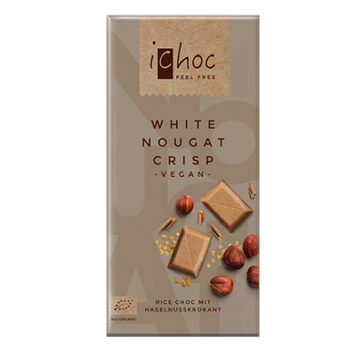 Шоколад білий White Nougat Crisp органічний, 80г, iChoc