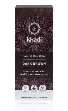 Органическая краска для волос Dark Brown, Темно-коричневый, Khadi