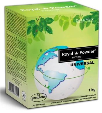 Концентрований безфосфатний пральний порошок з ароматом білих квітів, 1кг, Royal Powder Universal