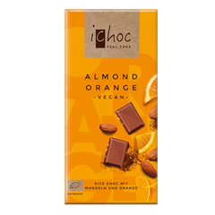 Шоколад Мигдаль-Апельсин органічний, 80г, iChoc