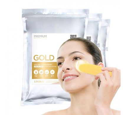 Моделирующая альгинатная маска с золотом Premium Gold Modelling Mask, 1000 г, 2,5л, LINDSAY