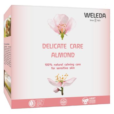 Набор по уходу за телом Delicate care almond (крем для рук, крем для душа, молочко для тела), Weleda