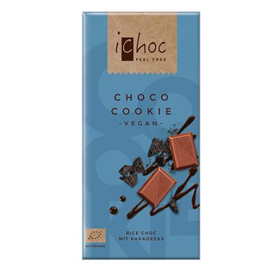 Шоколад с кусочками печенья органический, 80г, iChoc