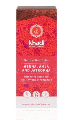 Органічна фарба для волосся Henna, Amla & Jathropha, Khadi