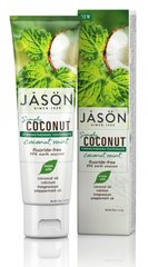Зубна паста без фтора Зміцнююча з маслом кокосу Simply Coconut, 119 г, Jason Natural Cosmetics