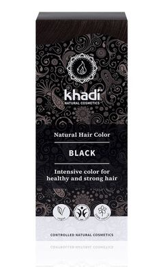 Органічна фарба для волосся Black, Чорний, Khadi