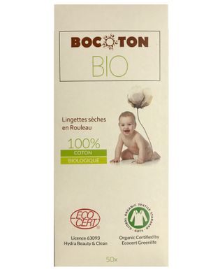 Органічні дитячі серветки в рулоні, 50 шт, BOCOTON Hydra, 50 шт