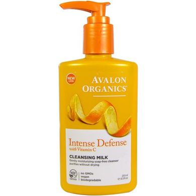 Очищающее молочко с витамином С, биофлавоноидами лимона и экстрактом белого чая, 251мл, Avalon Organics