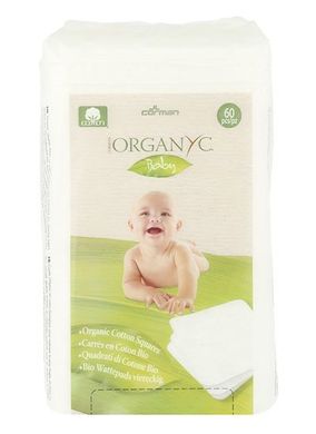 Детские органические хлопковые подушечки, 60шт, Corman Organyc, 60 шт