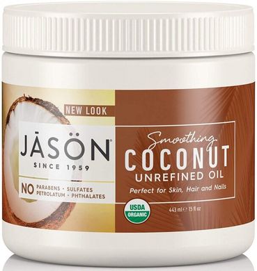 Смягчающее нерафинированное 100% кокосовое масло, 443 мл, Jason Natural Cosmetics