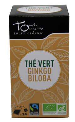 Чай зеленый с добавлением гинкго билоба, лакрицы и семян фенхеля, неферментированый, в пакетиках, органический, TOUCH ORGANIC, 24 шт