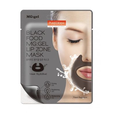 Маска чорна поживна навколо рота Black Food MG: Lip Zone Mask, 10г, Purederm