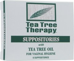 Супозиторії вагінальні з олією чайного дерева, 6 шт, Tea Tree Therapy, 6 шт