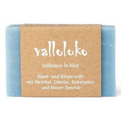 Твердое мыло с лаймом, ментолом и эвкалиптом Soliloquy in Blue, 100 г, Valloloko