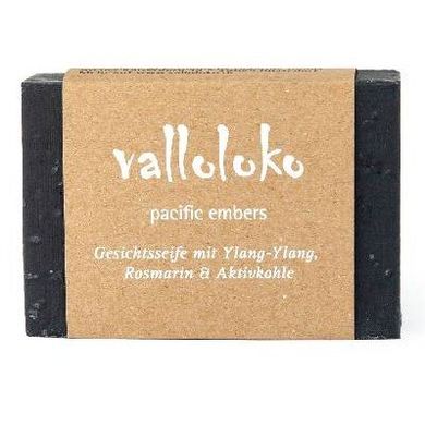 Твердое мыло с иланг-илангом, активированным углем и розмарином Pacific Embers, 100 г, Valloloko