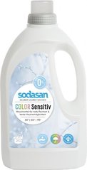 Органическое Жидкое средство Color-sensitiv для чувствительной кожи и детских вещей, для цветных и белых вещей (от 30°), 1,5 л, Sodasan