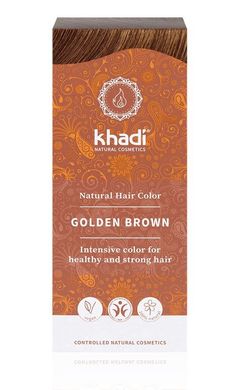 Органическая краска для волос, Golden Brown, Золотисто-коричневый, Khadi