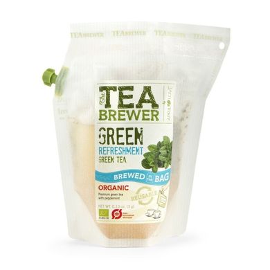 Чай зеленый органический Green Refreshment, в упаковке для заваривания, 3 г, GROWER'S CUP