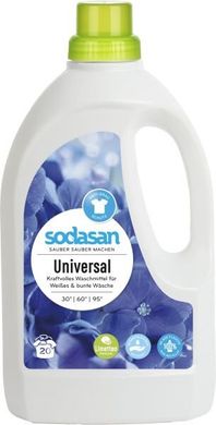 Органическое жидкое средство Universal / Bright&White для стирки белых и цветных вещей при любых температурах, 1,5 л, Sodasan