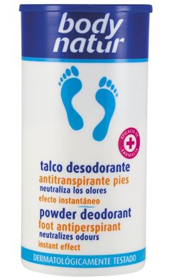 Дезодорирующая пудра-антиперспирант для ног Powder Deodorant, 75 мл, Body Natur