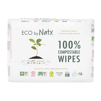 Органічні дитячі серветки Wet Wipes Triple Pack без запаху, економ упаковка, 168 шт, ECO BY NATY, 168 шт