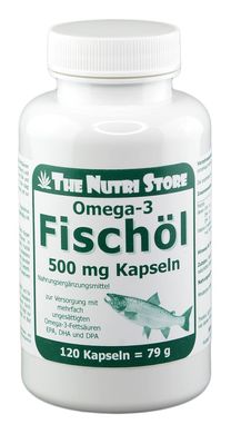 Омега-3, рыбий жир, 500 мг, в капсулах, 120 шт, The Nutri Store, 120 шт