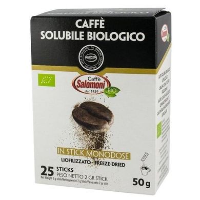 Органический растворимый кофе в стиках, 25 шт х 2,5 г, Salomoni, 25 шт