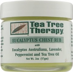 Бальзам від застуди з маслами евкаліпта, лаванди, м'яти перцевої і чайного дерева, 57 г, Tea Tree Therapy