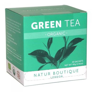 Зеленый чай органический пакетированный, 20 фильтр-пакетов, Natur Boutique, 20 шт