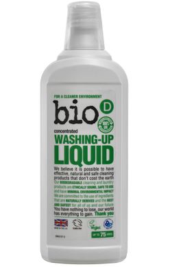 Концентрована еко рідина для миття посуду БЕЗ АРОМАТУ Washing Up Liquid fragra nce free, 750 мл, Bio-D